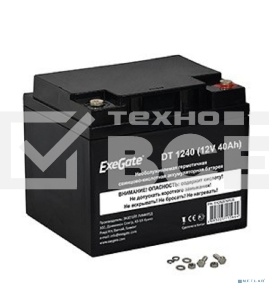 Батарея ExeGate DT 1240 (12V 40Ah), клеммы под болт М6