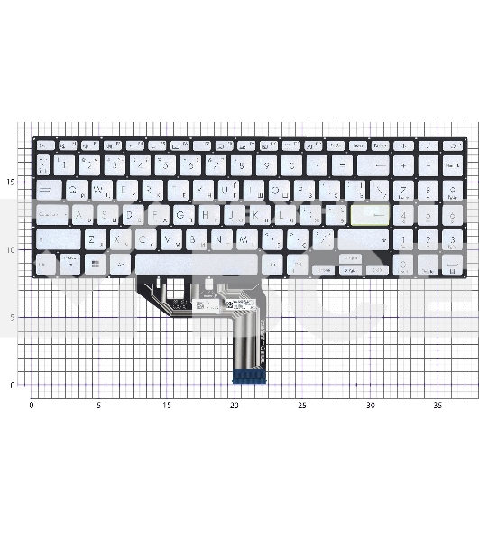 Клавиатура для ноутбука Asus VivoBook X513E серебристая