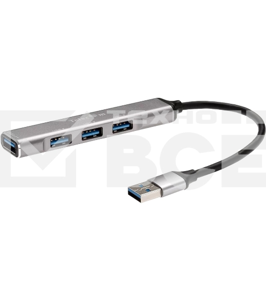 Переходник USB 3.0 -->USB3.0+3 USB2.0, Aluminum Shell, 0.2м Telecom <TA308U>