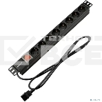 Блок распределения питания Rexant для 19' шкафов, горизонтальный, 8 розеток СЕЕ 7/4, 10A, выкл, алюм корп, шнур 2м, вилка C14, фото9