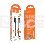 Кабель USB2.0 Hoco Type-C/Type-C, 5A, 240Вт, X115, 1м, черный, коробка, фото 1