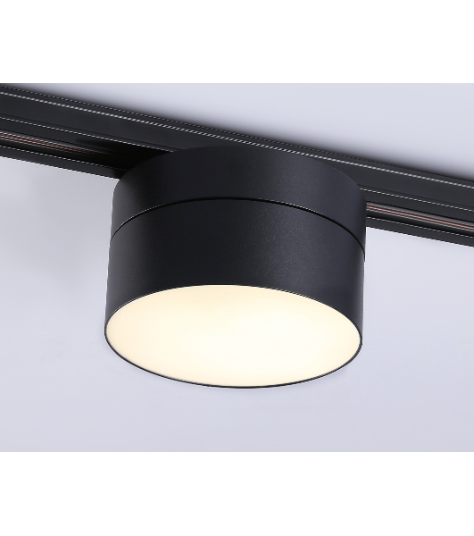Трековый однофазный светодиодный светильник Ambrella light GL6877 BK черный LED 16W 3000K D115*90