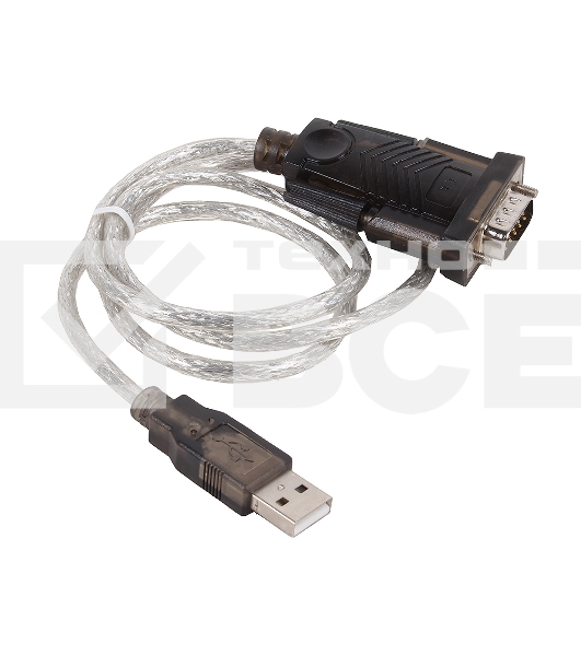 Кабель-адаптер USB AM <-> COM DB9M(RS232) Orient USS-101N18, chipset Prolific PL2303TA, поддержка Win 8/8.1, 1.8м, крепление винты