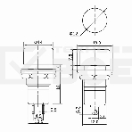 Выключатель-кнопка  250V 1А (2с) ON-OFF  красная  Rexant, фото2