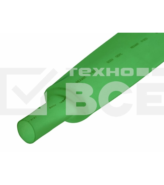 Термоусаживаемая трубка Rexant 50,0/25,0 мм, зеленая, упаковка 10 шт. по 1 м