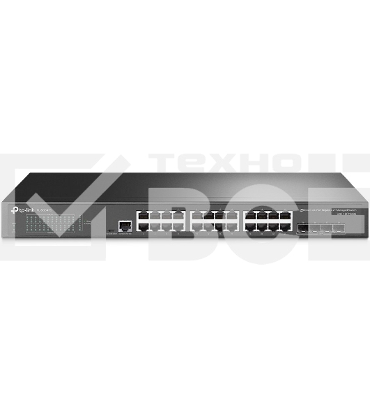 Коммутатор TP-Link JetStream™ 24-port Gigabit L2/L2+ Managed Switch with 4 SFP slots, support SDN controller, abundant L2/L2+ features, 1U rack mountable, full managed via web UI/CLI/Console/SSH/Telnet/SNMP.
