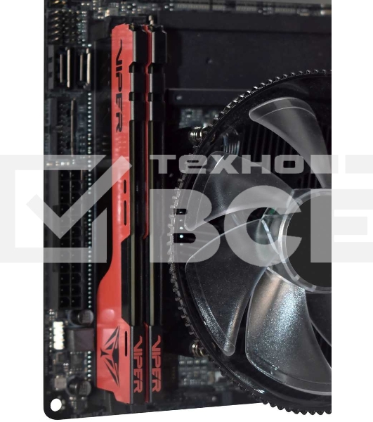Оперативная память Patriot Viper Elite II, DDR4, 32GB (2x16 GB), 3600 MHz, CL20, радиатор, красный, чёрный