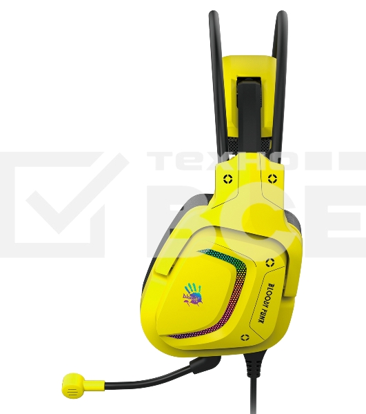 Наушники с микрофоном A4Tech Bloody G575 Punk желтый/черный 2м мониторные USB оголовье (G575 PUNK)