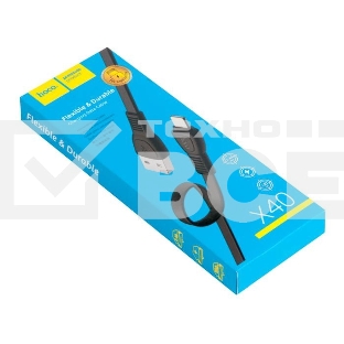 Кабель USB HOCO X40 Noah charging data cable for Lightning, черный