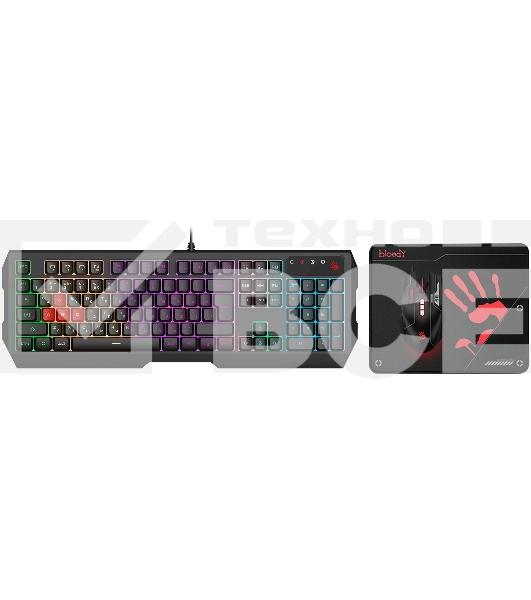 Комплект клавиатура+мышь A4Tech Bloody B1700 проводной, USB, 6000 DPI, чёрный