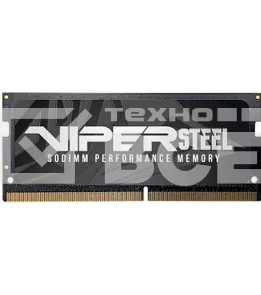 Оперативная память Patriot Steel Series, DDR4, 16GB (1x16 GB), 3200 MHz, CL22, радиатор, чёрный, SO-DIMM