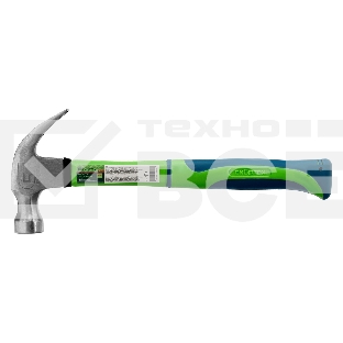 Молоток-гвоздодер Сибртех, 450г, фибергласовая обрезиненная рукоятка