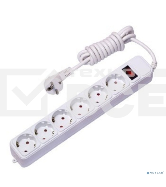 Сетевой фильтр EKF UFP10-375-6-03 6x3 м 10А/2,2 кВт с выкл. c/з ПВС 3х0,75 Блокбастер EKF PROxima