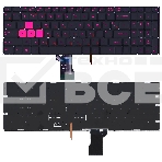 Клавиатура для ноутбука Asus ROG GL502VM черная без рамки с фиолетовой подсветкой, фото3