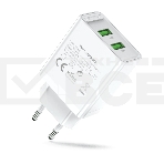 Сетевое зарядное устройство Vention на 2 порта USB (A+A) QC 3.0 Белый, фото2
