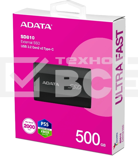 Внешний накопитель SSD Adata 500GB USB3.2 EXT SD810-500G-CBK