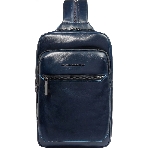 Рюкзак слинг мужской Piquadro Blue Square CA6589B2/BLU2, кожа, темно-синий, фото16