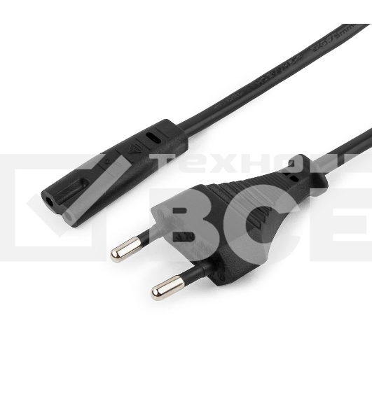 Кабель питания Cablexpert PC-184-VDE-3M, CEE 7/16-C7, 2х0.75мм2, 2.5A, VDE, 3м, черный, пакет
