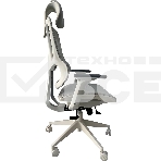 Кресло компьютерное Cactus CS-CHR-MC02GY серый, сетка, эко.кожа, с подголов. крестов. пластик белый, фото5