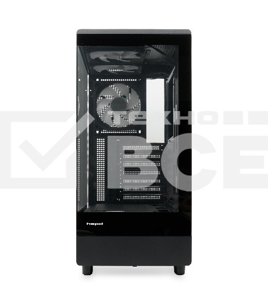 Компьютерный корпус  HSPD F510, Panoramic Mid Tower, черный, TG, 0.5 SPCC, 3x120mm ARGB ATX, mATX, mITX 180/280/160mm 1x2.5