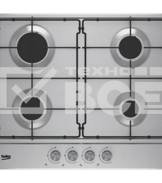 Встраиваемая газовая варочная поверхность Beko HIAG 64223 SX, Нержавеющая сталь