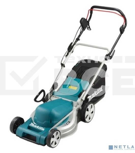 Газонокосилка Makita ELM4121 1600Вт,41см,7уровн,20\75мм,50л,14.5кг,кор,сталь,2Cut,инд заполнения,мульчирование