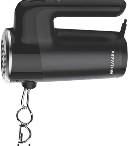Миксер Willmark WHM-7003 (500Вт, 6 скоростей, насадки для взбивания/для теста, черный)