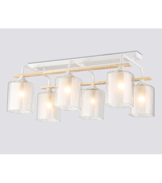 Светильник Ambrella light TR3033247/6 WH/WD белый/дерево E27/6 max 60W 580*340*245