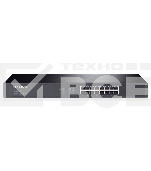 Коммутатор TP-Link SMB TL-SG1016 Коммутатор 16-port Gigabit Switch, 1U 19-inch rack-mountable steel case