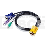 Кабель ATEN KVM Cable 2L-5206P -Кабель для KVM: 2*PS/2(m)+DB15(m) (PC) -на- SPHD15(m) (KVM), 6м, фото 1