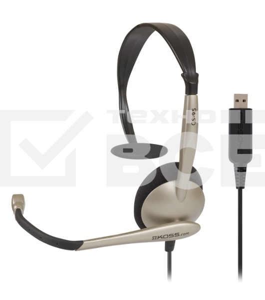 Гарнитура KOSS CS-95 USB для ПК, 32 Ом, 91 dB, чёрн/серебр