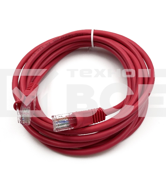 Патч-корд Buro UTP cat5E 3м красный RJ-45 (m)-RJ-45 (m)