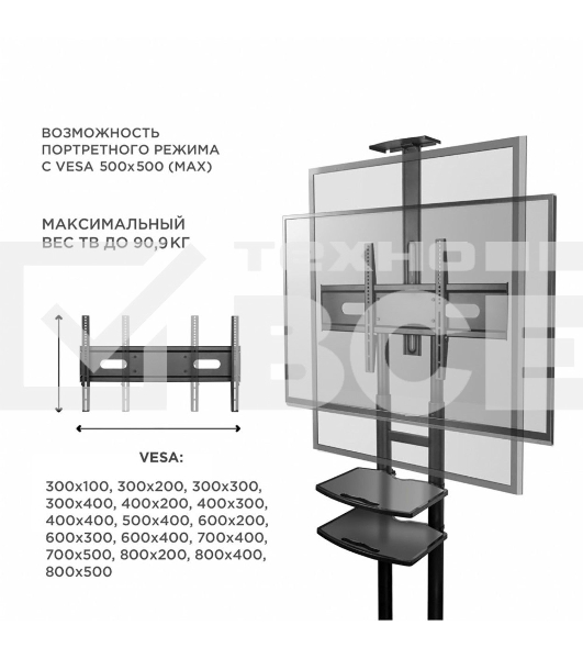 Стойка для телевизора с кронштейном ONKRON TS1881 50