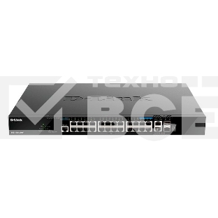 Управляемый L3 стекируемый коммутатор D-Link DGS-1520-28MP/A1A с 20 портами 10/100/1000Base-T, 4 портами 100/1000/2.5GBase-T, 2 портами 10GBase-T и 2 портами 10GBase-X SFP+