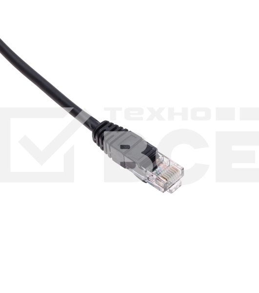 Патч-корд U/UTP, CAT 5e, RJ45-RJ45, 26AWG, ZH нг(А)-HF, черный, 0,3м Rexant