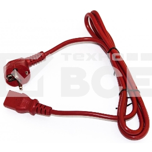 Шнур для блока питания Hyperline, IEC 320 C13, вилка Schuko, 1.8 м, 10А, красный