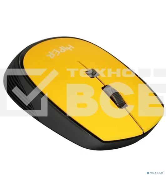 Мышь беспроводная HIPER HOMW-085 желтый, 1600 dpi, радиоканал, USB, кнопки - 4