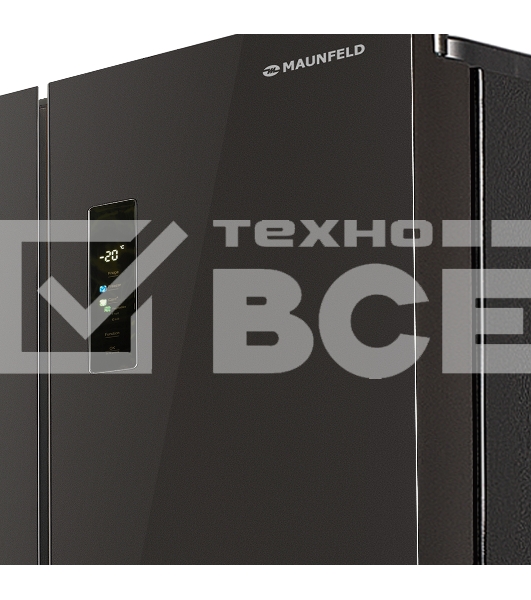 Холодильник Maunfeld MFF183NFSBE черная нержавеющая сталь трехкамерный инвертор 405л морозилка снизу