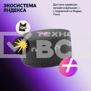 Умная колонка Yandex Станция Мини 3 Алиса черный 12W 1.0 BT/Wi-Fi