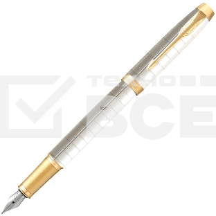 Ручка перьевая Parker IM Premium F318 (CW2143649) Pearl GT F сталь нержавеющая подар.кор.