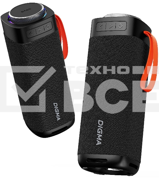 Портативная колонка Digma D-PS1522 черный 60W 2.0 BT 10м 3000mAh (PS1522B)