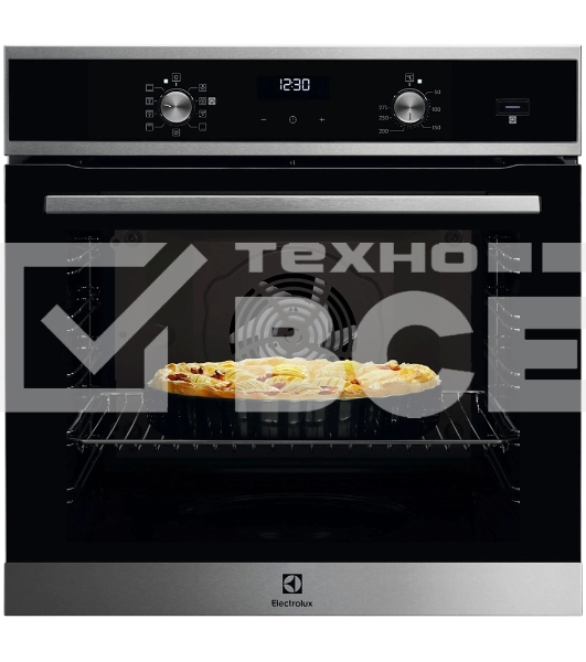 Встраиваемый духовой шкаф Electrolux EOD5F71X с паром, 60 см, каталитическая очистка, 72 л, 8 режимов, нержавеющая сталь,направляющие проволочные + телескопические (1 уровень)