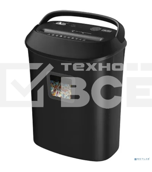 Шредер Cactus CS-SH-P8 черный (секр.P-4) фрагменты 12лист. 25лтр. скрепки скобы пл.карты CD