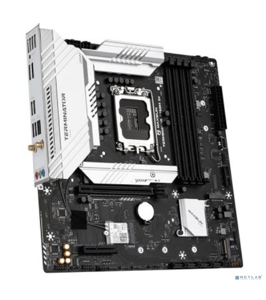 Материнская плата Maxsun MS-Terminator B760M D4 WIFI6E V2 (Socket 1700, mATX, 4*DDR4(128b), DP/HDMI, 4*SATA3, 3*M.2, 1xPCI-E x16 /1xPCI-E x4, 6*USB 2.0, 2*USB 3.2 GEN2, LAN 1*2.5G, Bluetooth, Wi-Fi 802.11ax, RTL)
