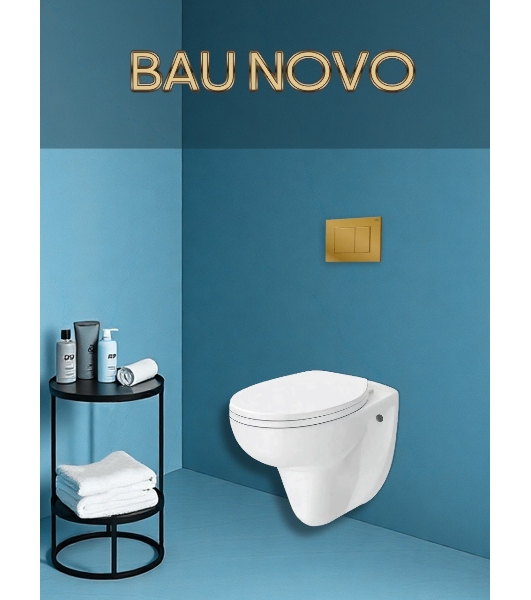 Унитаз подвесной безободковый Bau Novo, быстросъемное сиденье микролифт