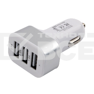 Адаптер питания Cablexpert MP3A-UC-CAR17, 12V->5V 3-USB, 2.1/2/1A
