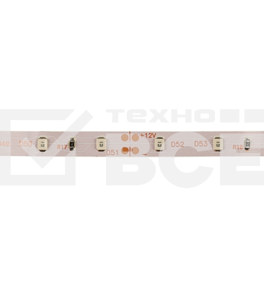 Лента LED открытая, 8 мм, IP23, SMD 2835, 60 LED/m, 12 V, цвет свечения синий