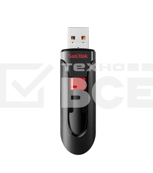 Флеш диск Sandisk 64Gb Cruzer Glide SDCZ60-064G-B35 USB2.0 черный/красный