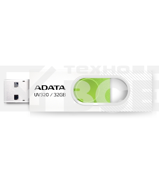Флеш диск 32GB A-DATA UV320, USB 3.2, белый/зеленый