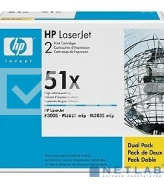 Картридж лазерный HP Q7551XD черный двойная упаковка для LaserJet P3005/M3027mfp/M3035mfp 2 x 13000стр.